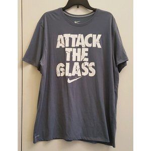 Nike Mens Size XXL Attack The Glass Basketball Dri Fit T-shirt Gray Athletic Cut